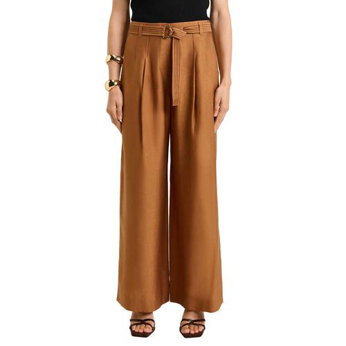 Veronika Maine Washer Lyocell Straight Leg Belted Straight Leg Pant